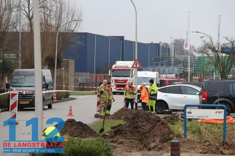 Gaslek door graafwerkzaamheden aan Prof. Minckelersweg in Waalwijk 112 De Langstraat