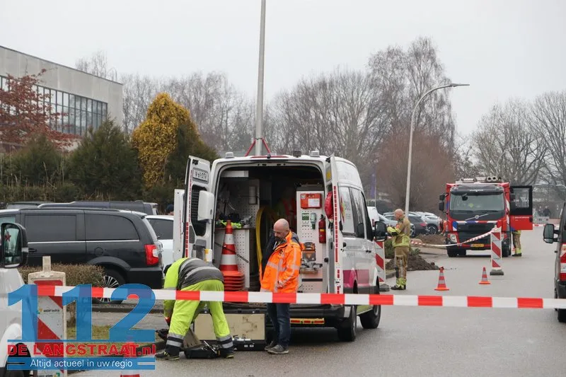 Gaslek door graafwerkzaamheden aan Prof. Minckelersweg in Waalwijk 112 De Langstraat