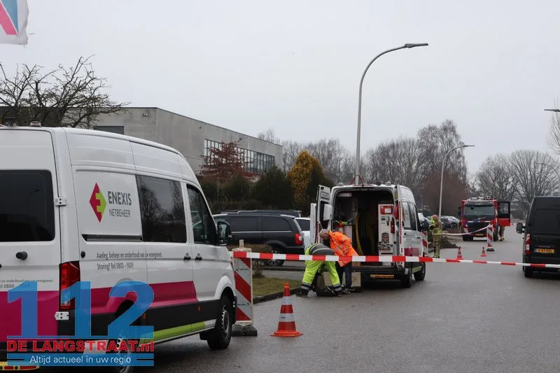 Gaslek door graafwerkzaamheden aan Prof. Minckelersweg in Waalwijk 112 De Langstraat