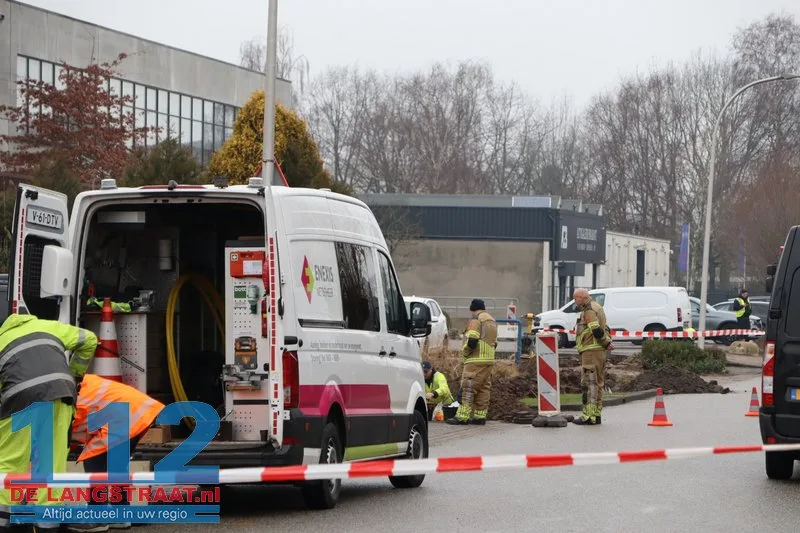 Gaslek door graafwerkzaamheden aan Prof. Minckelersweg in Waalwijk 112 De Langstraat