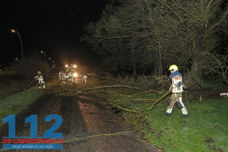 Fatbiker ontsnapt aan val door omgewaaide boom op Meidoornweg 3 Fatbiker ontsnapt aan val door omgewaaide boom op Meidoornweg 112 De Langstraat
