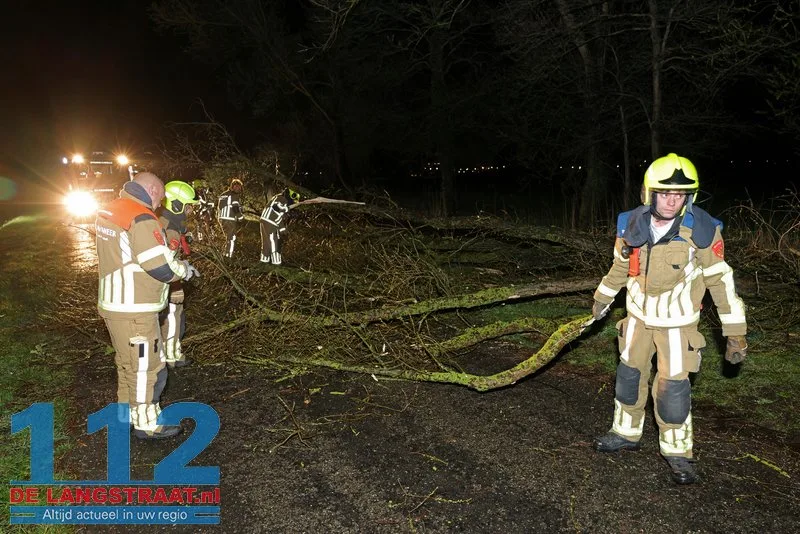 Fatbiker ontsnapt aan val door omgewaaide boom op Meidoornweg 5 Fatbiker ontsnapt aan val door omgewaaide boom op Meidoornweg 112 De Langstraat