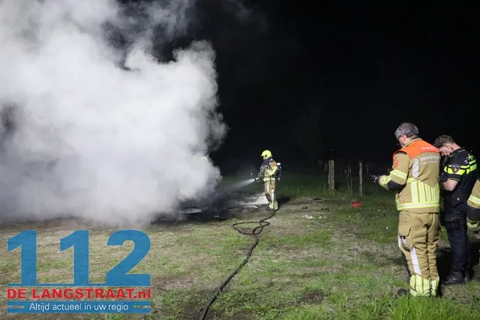 Brandweer blust buitenbrand achter weiland in Kaatsheuvel 10 Brandweer blust buitenbrand achter weiland in Kaatsheuvel 112 De Langstraat