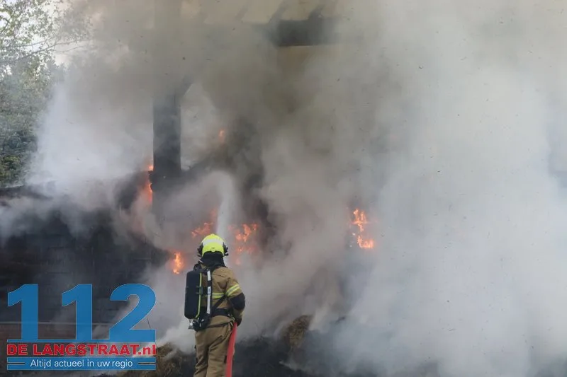 Brand in hooischuur bij dierenpension in Oudheusden 112 De Langstraat