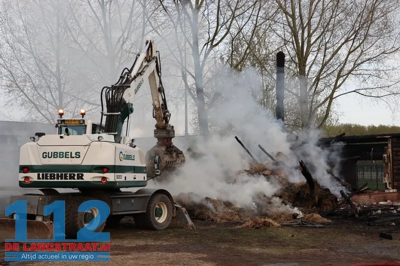 Brand in hooischuur bij dierenpension in Oudheusden 112 De Langstraat