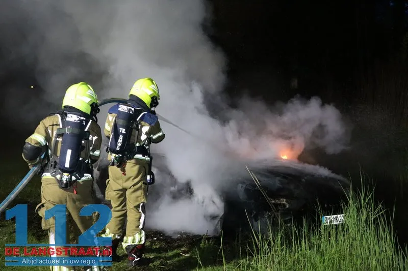 Exclusieve Audi RS6 volledig uitgebrand na crash op Prof. Asserweg Waalwijk 112 De Langstraat