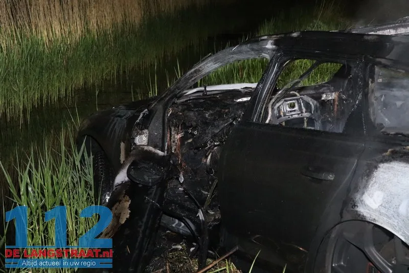 Exclusieve Audi RS6 volledig uitgebrand na crash op Prof. Asserweg Waalwijk 112 De Langstraat