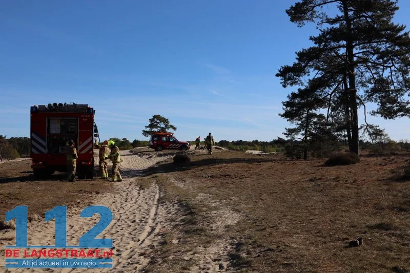 Brandende boomstam laat brandweer massaal uitrukken in Loonse en Drunense Duinen 112 De Langstraat