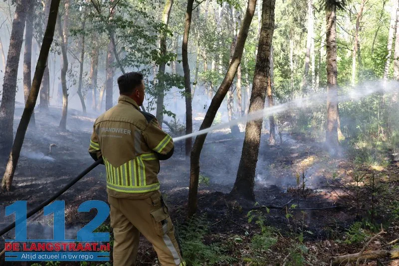 Bosbrand nabij Blauwe Meer in Loon op Zand, brandweer groots uitgerukt 112 De Langstraat