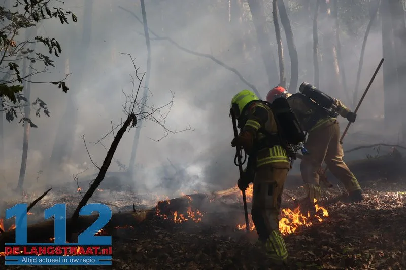Bosbrand nabij Blauwe Meer in Loon op Zand, brandweer groots uitgerukt 112 De Langstraat