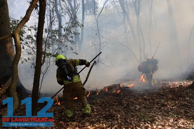 Bosbrand nabij Blauwe Meer in Loon op Zand, brandweer groots uitgerukt 112 De Langstraat