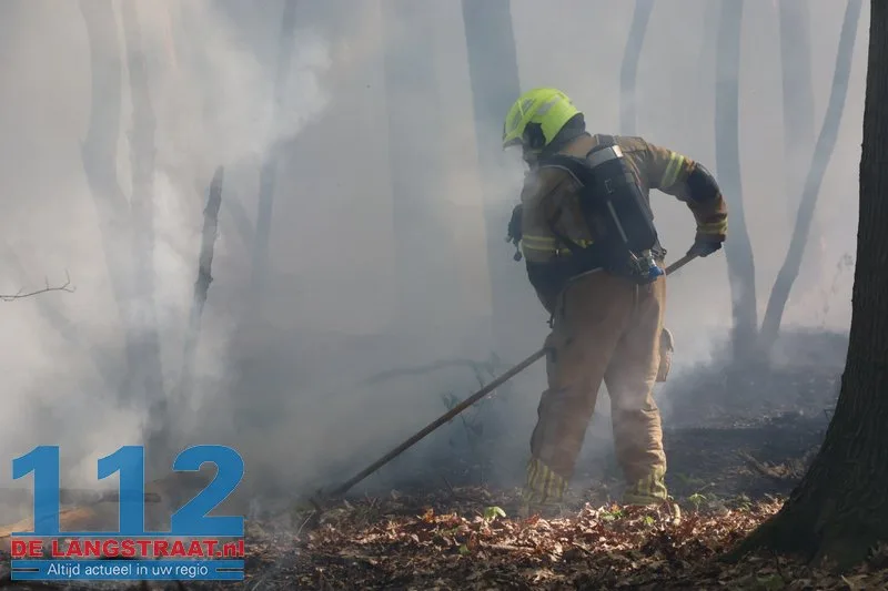 Bosbrand nabij Blauwe Meer in Loon op Zand, brandweer groots uitgerukt 112 De Langstraat