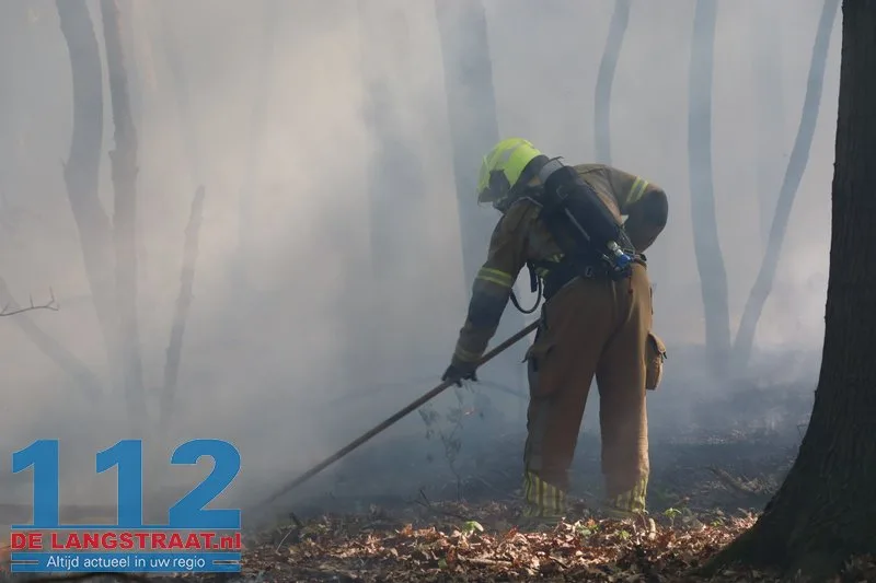 Bosbrand nabij Blauwe Meer in Loon op Zand, brandweer groots uitgerukt 112 De Langstraat