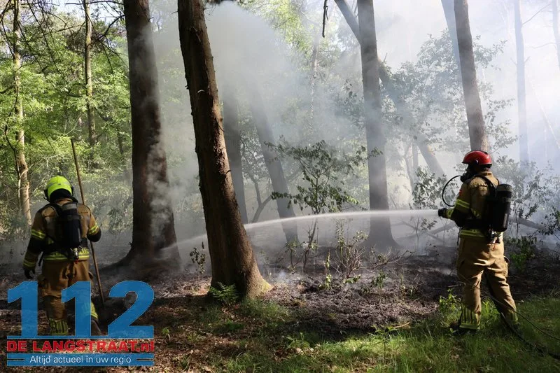 Bosbrand nabij Blauwe Meer in Loon op Zand, brandweer groots uitgerukt 112 De Langstraat