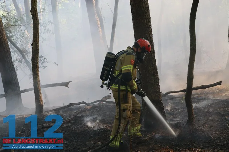 Bosbrand nabij Blauwe Meer in Loon op Zand, brandweer groots uitgerukt 112 De Langstraat