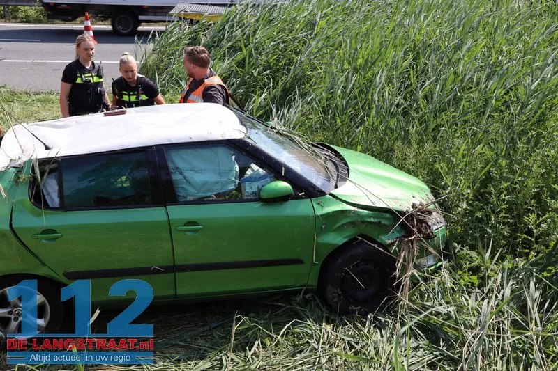 Auto belandt na verkeersconflict in sloot langs A59 bij Waspik, ree komt om het leven 20 Auto belandt na verkeersconflict in sloot langs A59 bij Waspik, ree komt om het leven 112 De Langstraat