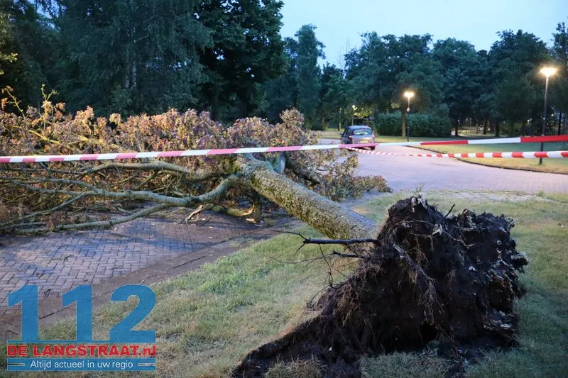 Zware buien teisteren Brabant: veel stormschades 112 De Langstraat