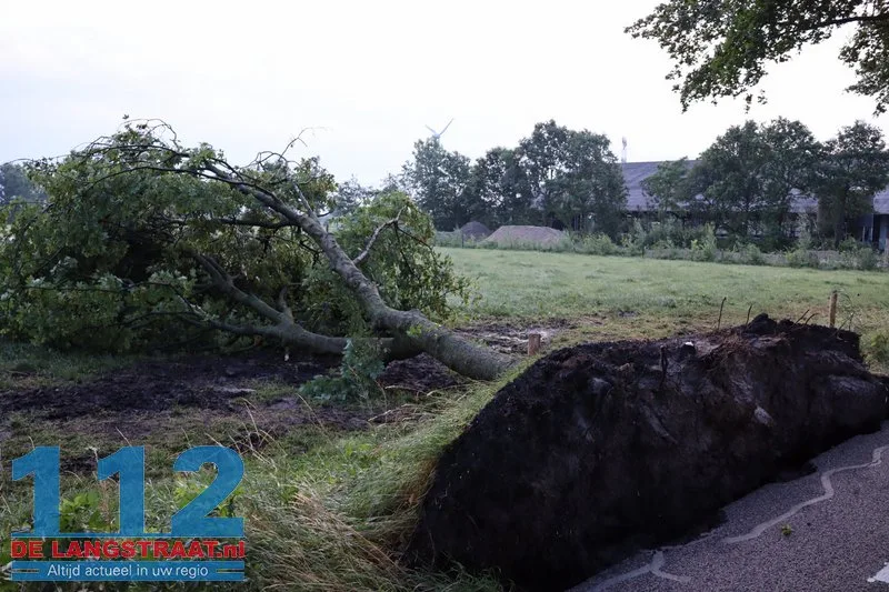 Zware buien teisteren Brabant: veel stormschades 112 De Langstraat