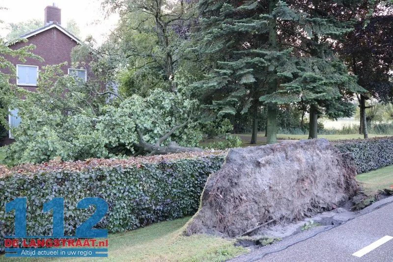 Zware buien teisteren Brabant: veel stormschades 112 De Langstraat