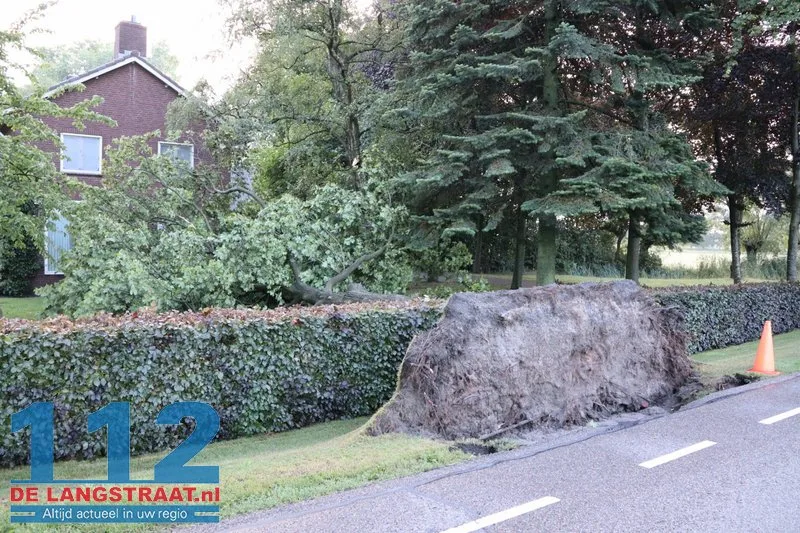 Zware buien teisteren Brabant: veel stormschades 112 De Langstraat