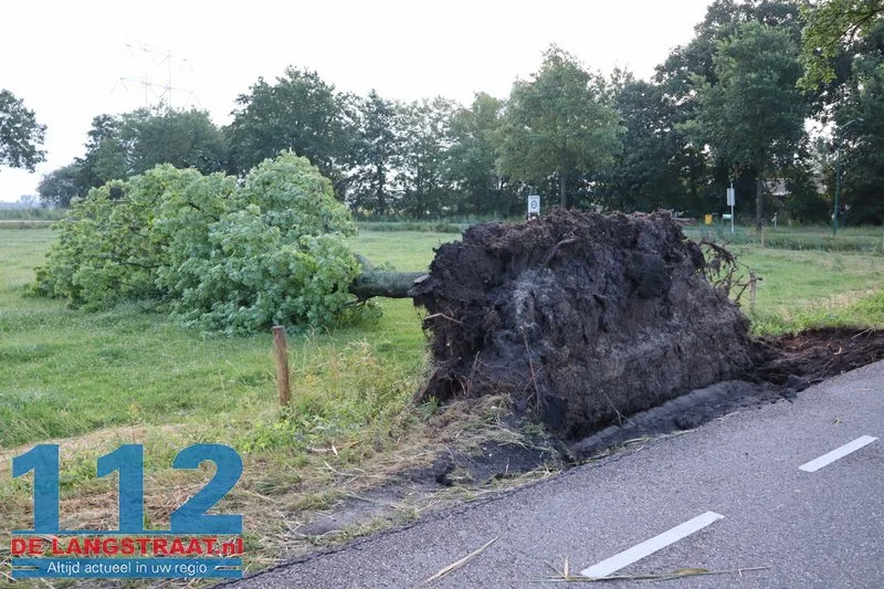 Zware buien teisteren Brabant: veel stormschades 112 De Langstraat