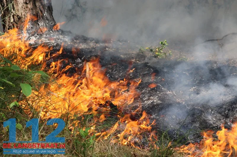 Brand uitgebroken in de Loonse en Drunense Duinen, gebied moeilijk te bereiken door smalle paden 112 De Langstraat