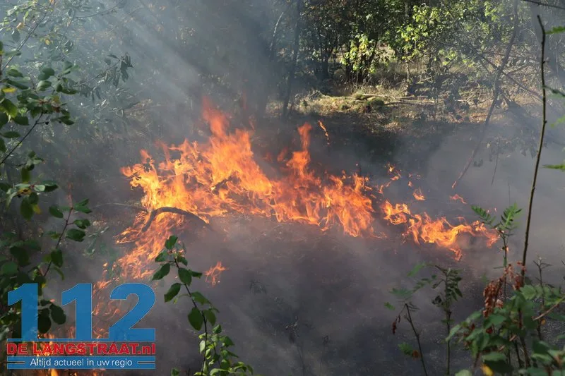 Brand uitgebroken in de Loonse en Drunense Duinen, gebied moeilijk te bereiken door smalle paden 112 De Langstraat