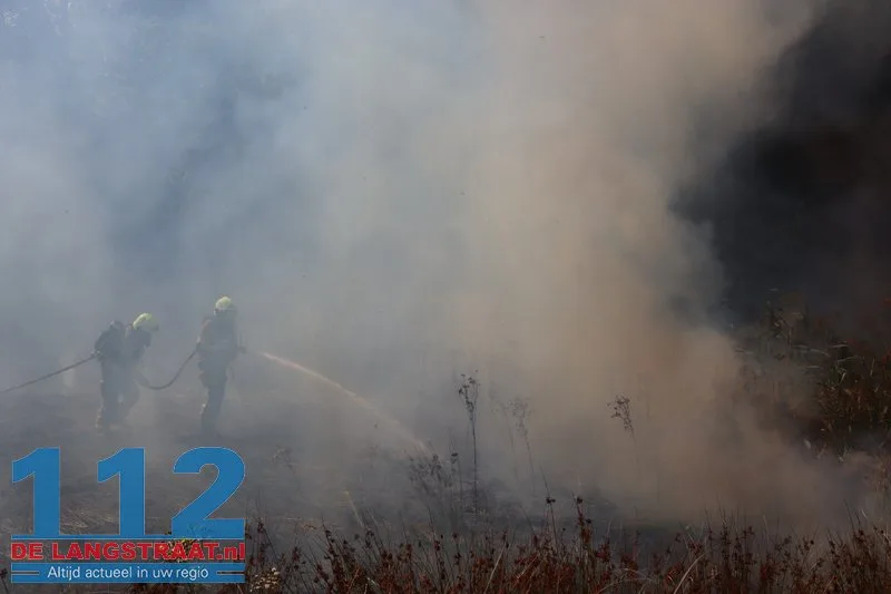 Felle natuurbrand in bosgebied Kruisvaart Sprang-Capelle 112 De Langstraat