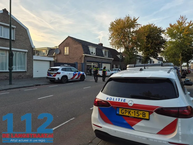 Meerdere politie-eenheden bij woning aan Marktstraat in Kaatsheuvel 112 De Langstraat
