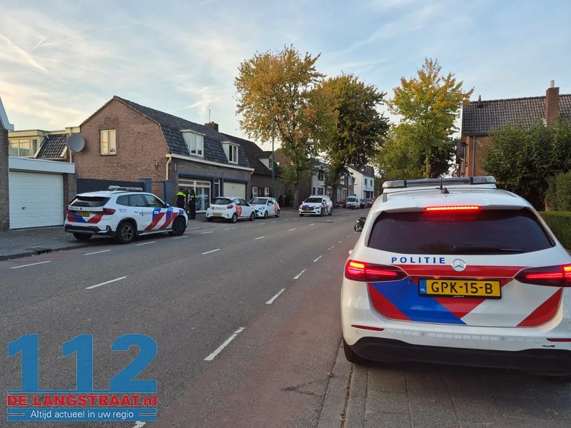 Meerdere politie-eenheden bij woning aan Marktstraat in Kaatsheuvel 112 De Langstraat