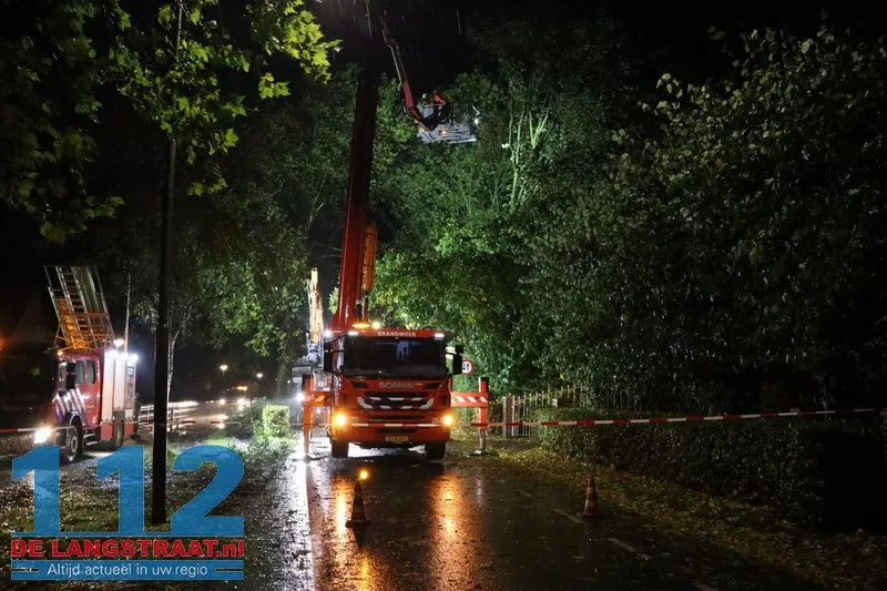 Meerdere bomen omgewaaid door storm Austen in Sprang-Capelle 112 De Langstraat