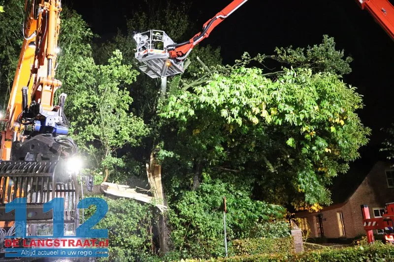 Meerdere bomen omgewaaid door storm Austen in Sprang-Capelle 112 De Langstraat