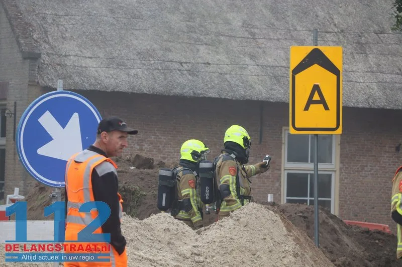 Gasleiding geraakt tijdens graafwerkzaamheden in Waspik 112 De Langstraat