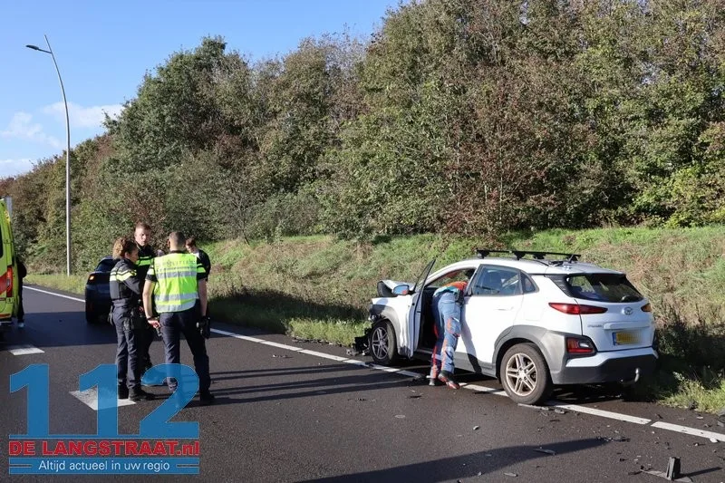 Vier gewonden bij kop-staartaanrijding op Midden-Brabantweg Kaatsheuvel richting Efteling 112 De Langstraat