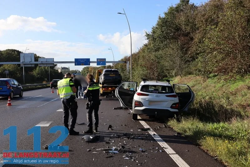 Vier gewonden bij kop-staartaanrijding op Midden-Brabantweg Kaatsheuvel richting Efteling 112 De Langstraat