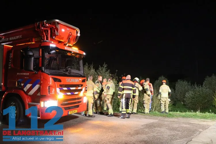 Auto belandt in kanaal in Waalwijk, inzittenden komen met de schrik vrij 112 De Langstraat